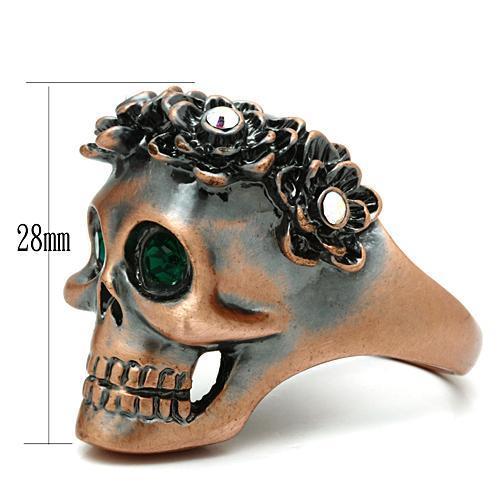 MA3W014 - Ancientry Gold White Metal Ring with Top Grade Crystal in Emerald