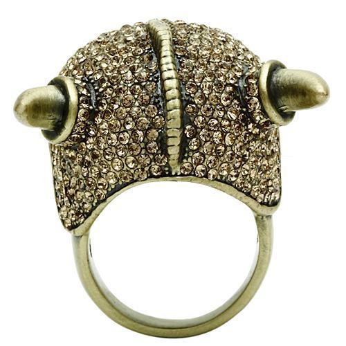MA3W019 - Antique Copper White Metal Ring with Top Grade Crystal in Citrine Yellow