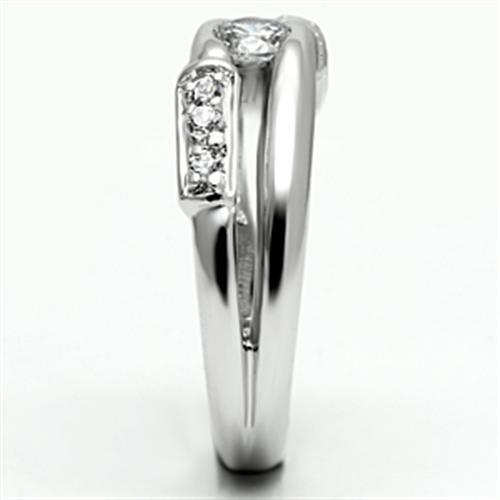 MA3W049 - Rhodium Brass Ring with AAA Grade CZ in Clear