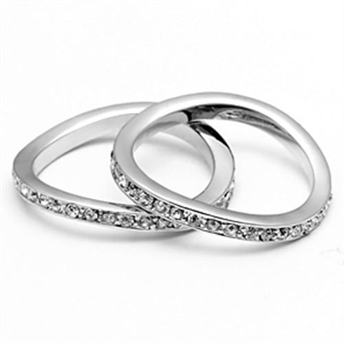 MA3W053 - Rhodium Brass Ring with Top Grade Crystal in Clear