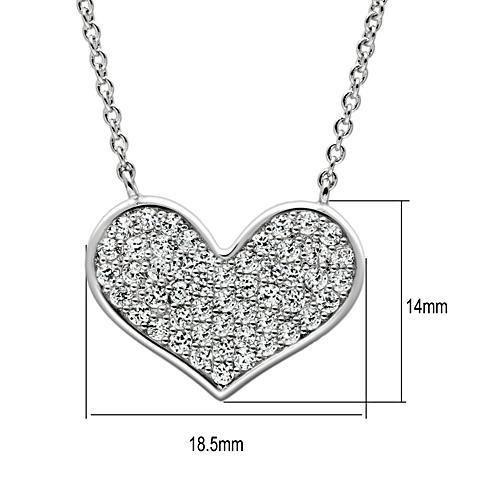 MA3W076 - Rhodium Brass Necklace with AAA Grade CZ in Clear