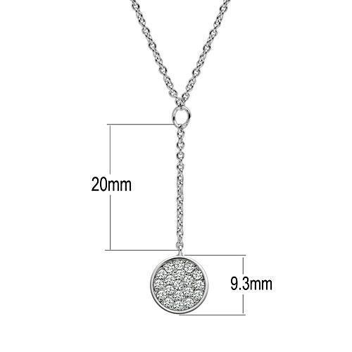 MA3W077 - Rhodium Brass Necklace with AAA Grade CZ in Clear