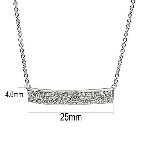 MA3W079 - Rhodium Brass Necklace with AAA Grade CZ in Clear