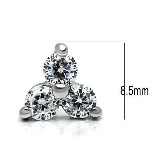 MA3W097 - Rhodium Brass Earrings with AAA Grade CZ in Clear