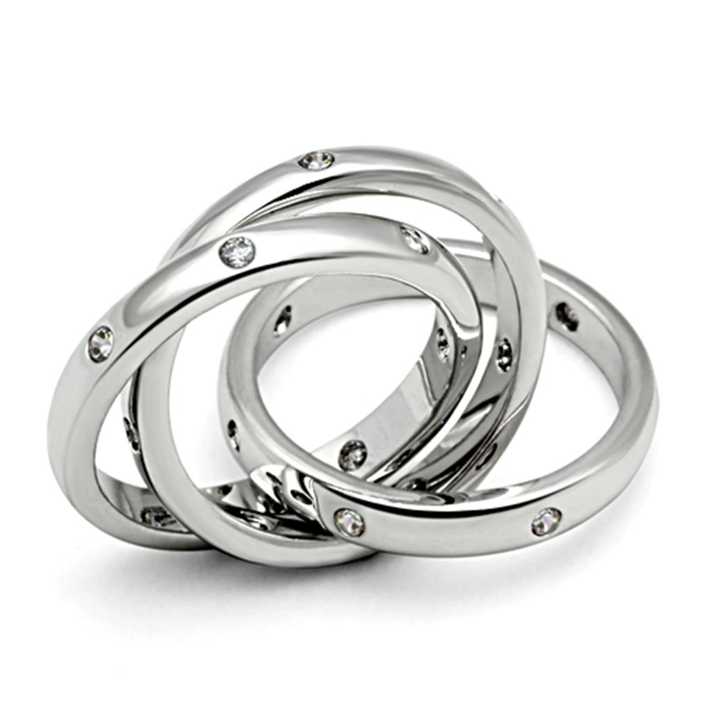 MA3W101 Rhodium Brass Ring with AAA Grade CZ in Clear
