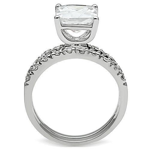MA3W102 - Rhodium Brass Ring with AAA Grade CZ in Clear