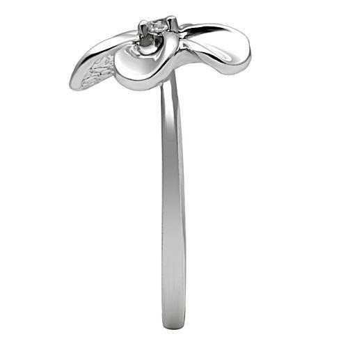 MA3W113 - Rhodium Brass Ring with AAA Grade CZ in Clear