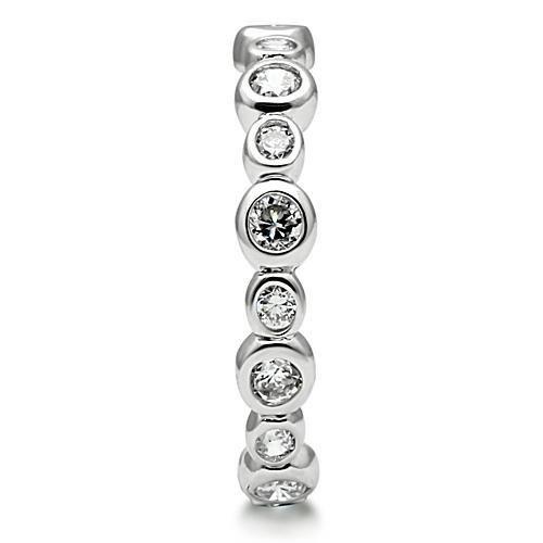 MA3W121 - Rhodium Brass Ring with AAA Grade CZ in Clear