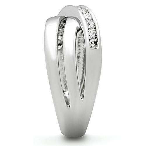 MA3W128 - Rhodium Brass Ring with AAA Grade CZ in Clear