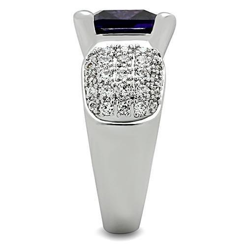 MA3W148 - Rhodium Brass Ring with AAA Grade CZ in Amethyst