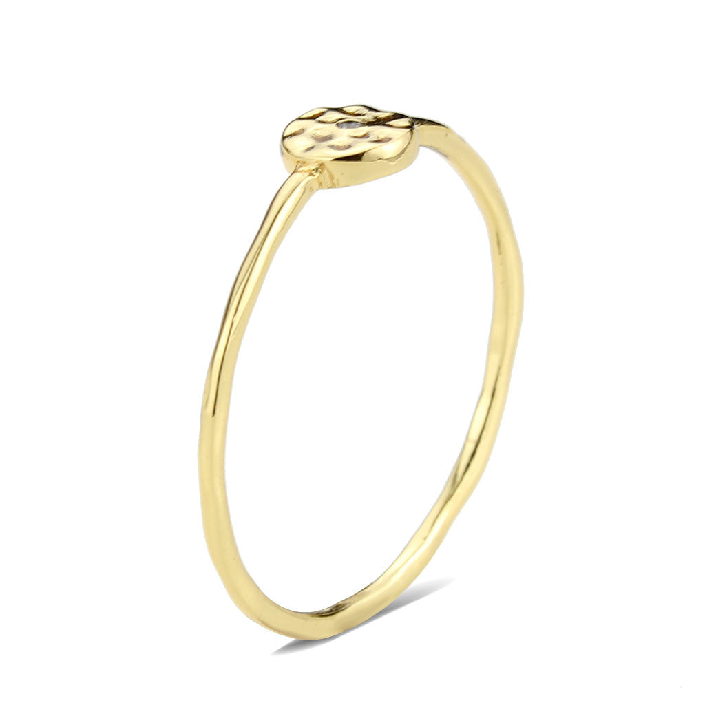 MA3W1613 - Flash Gold Brass Ring with AAA Grade CZ in Clear