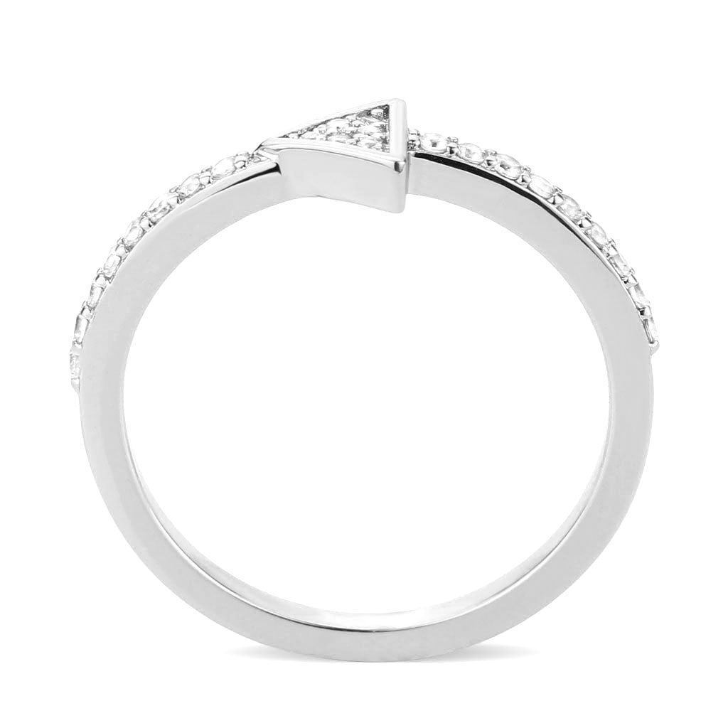 MA3W1616 - Rhodium Brass Ring with AAA Grade CZ in Clear