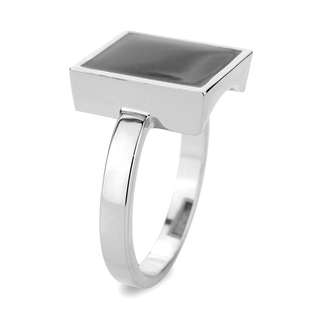 MA3W1620 - Rhodium Brass Ring with Epoxy in Jet