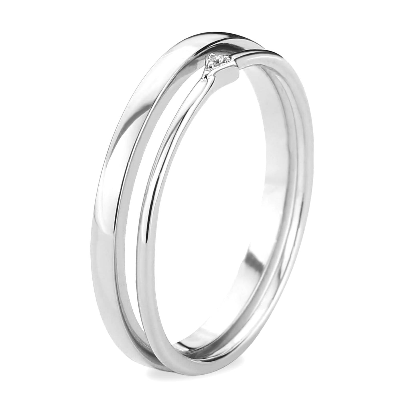 MA3W1623 - Rhodium Brass Ring with AAA Grade CZ in Clear