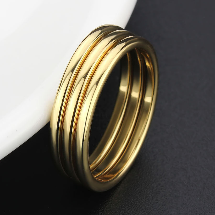 MA3W1628 - Flash Gold Brass Ring with No Stone in No Stone