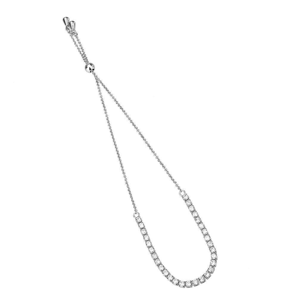 MA3W1640 - Rhodium Brass Bracelet with AAA Grade CZ in Clear