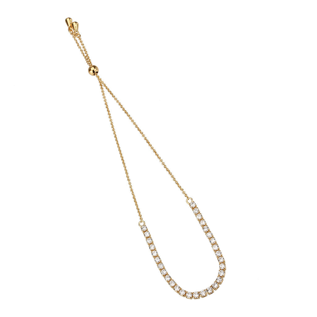 MA3W1642 - Rose Gold Brass Bracelet with AAA Grade CZ in Clear