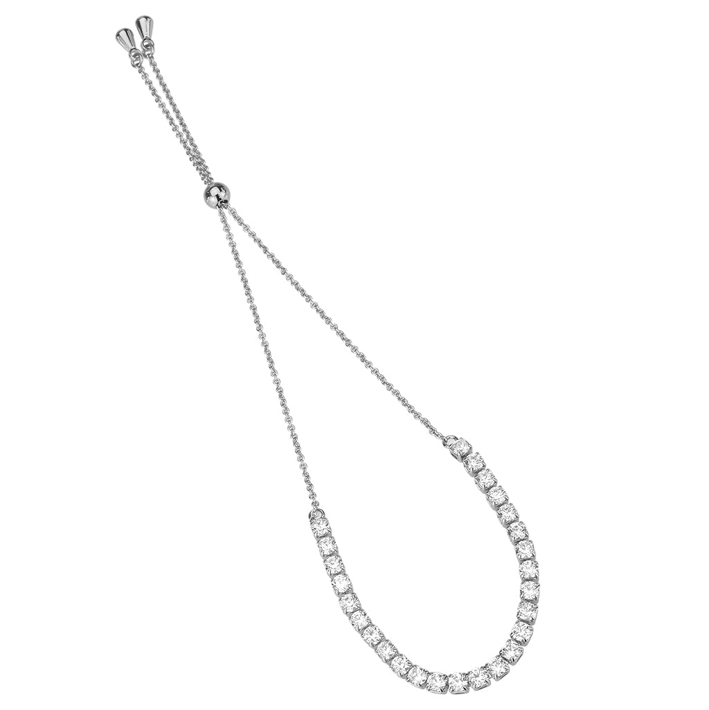 MA3W1646 - Rhodium Brass Bracelet with AAA Grade CZ in Clear