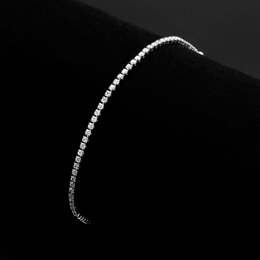 MA3W1679 - Rhodium Brass Bracelet with AAA Grade CZ in Clear