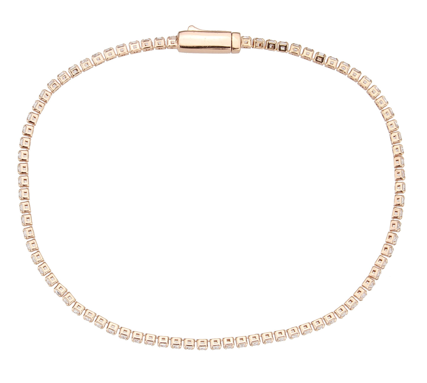 MA3W1681 - Rose Gold Brass Bracelet with AAA Grade CZ in Clear