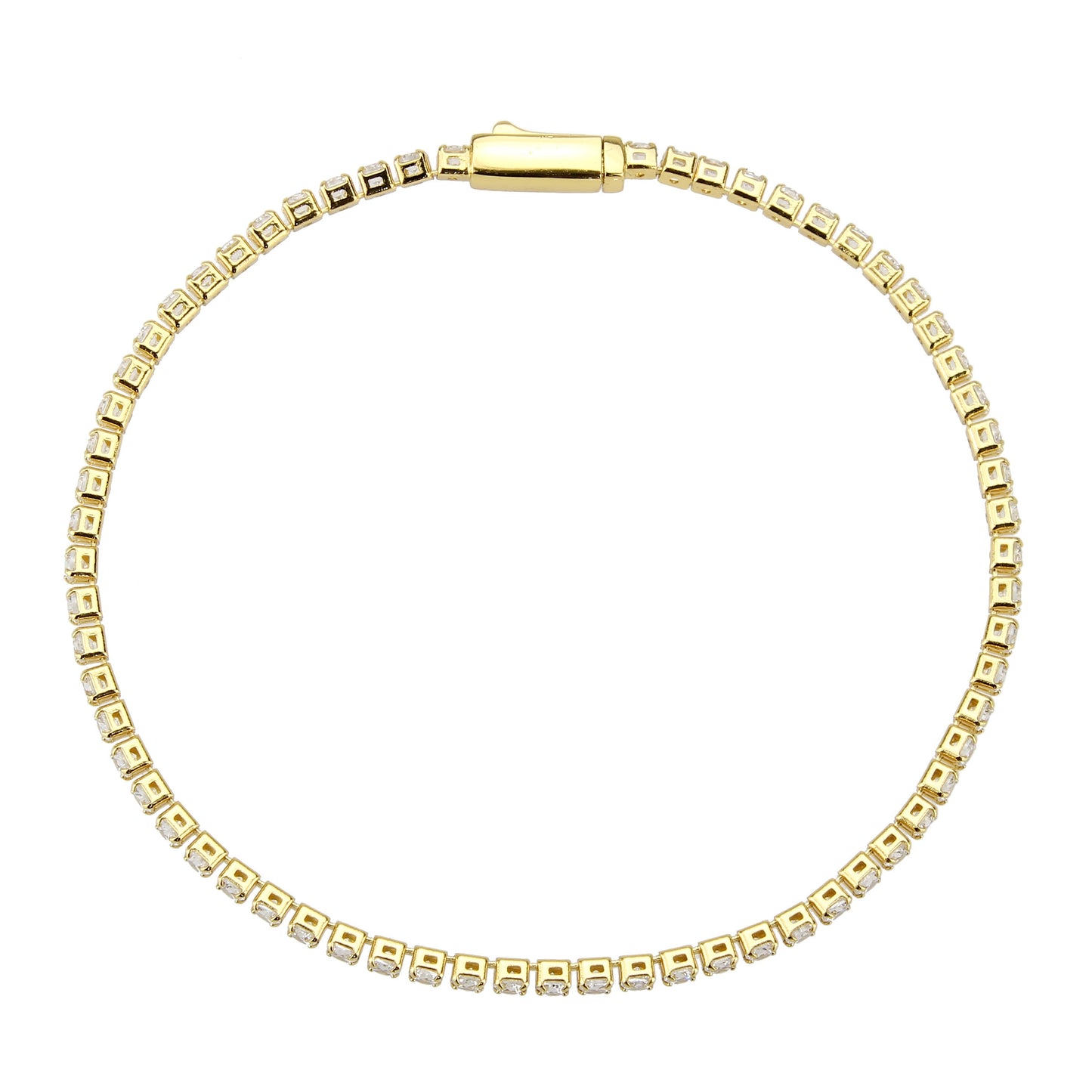 MA3W1686 - Gold Brass Bracelet with AAA Grade CZ in Clear