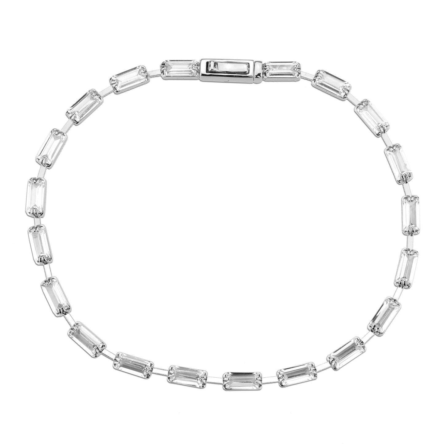 MA3W1709 - Rhodium Brass Bracelet with AAA Grade CZ in Clear