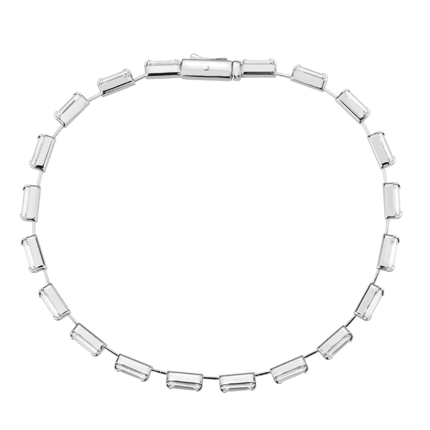 MA3W1709 - Rhodium Brass Bracelet with AAA Grade CZ in Clear