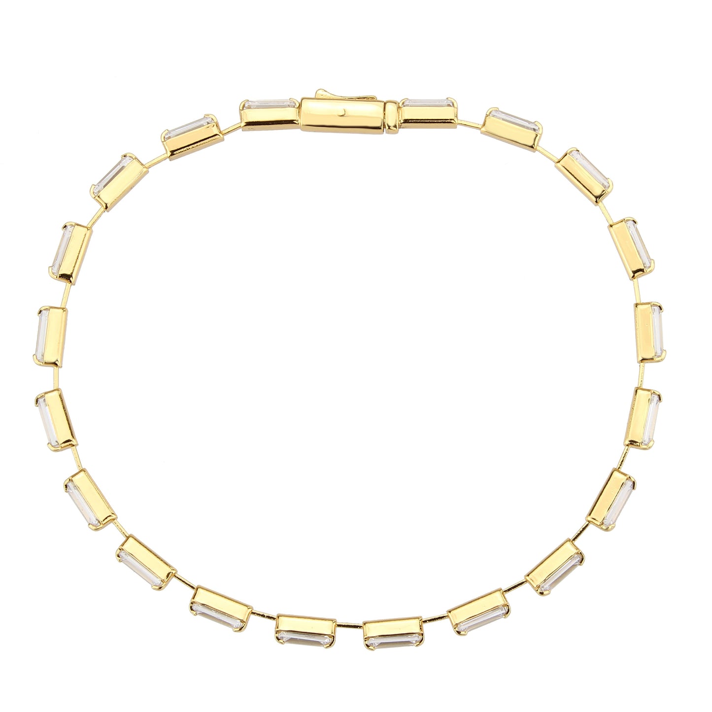 MA3W1710 - Gold Brass Bracelet with AAA Grade CZ in Clear