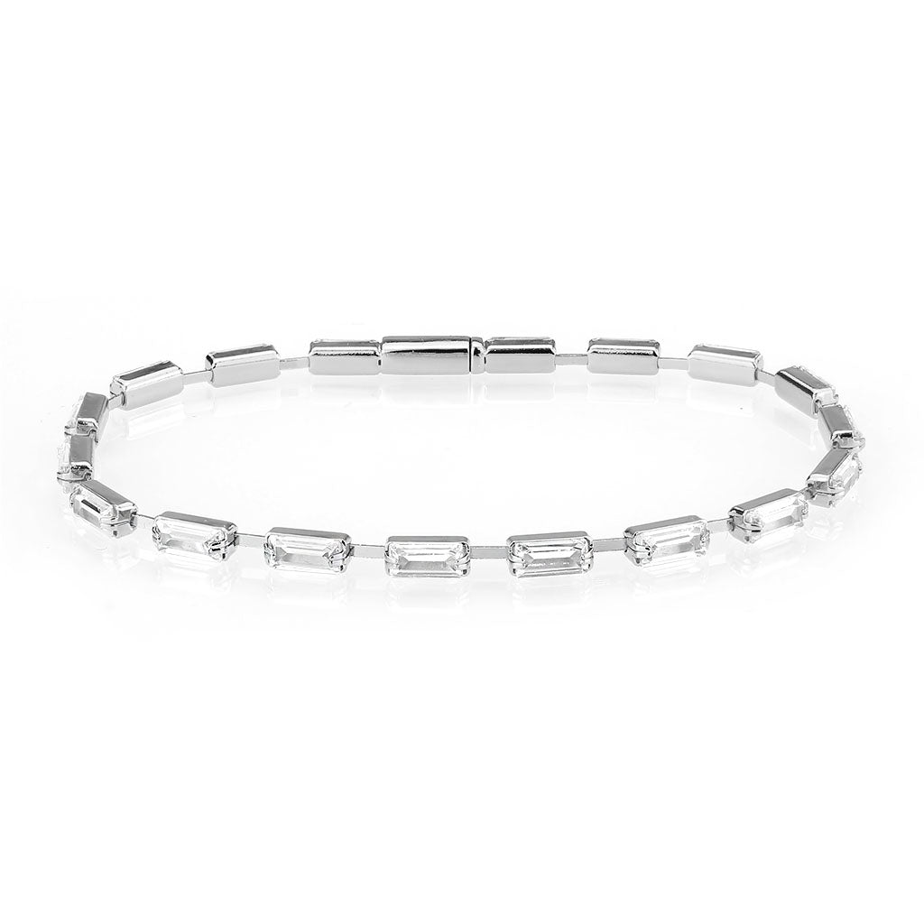 MA3W1712 - Rhodium Brass Bracelet with AAA Grade CZ in Clear