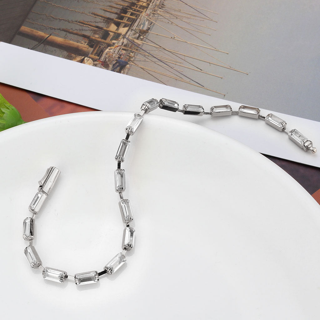 MA3W1712 - Rhodium Brass Bracelet with AAA Grade CZ in Clear