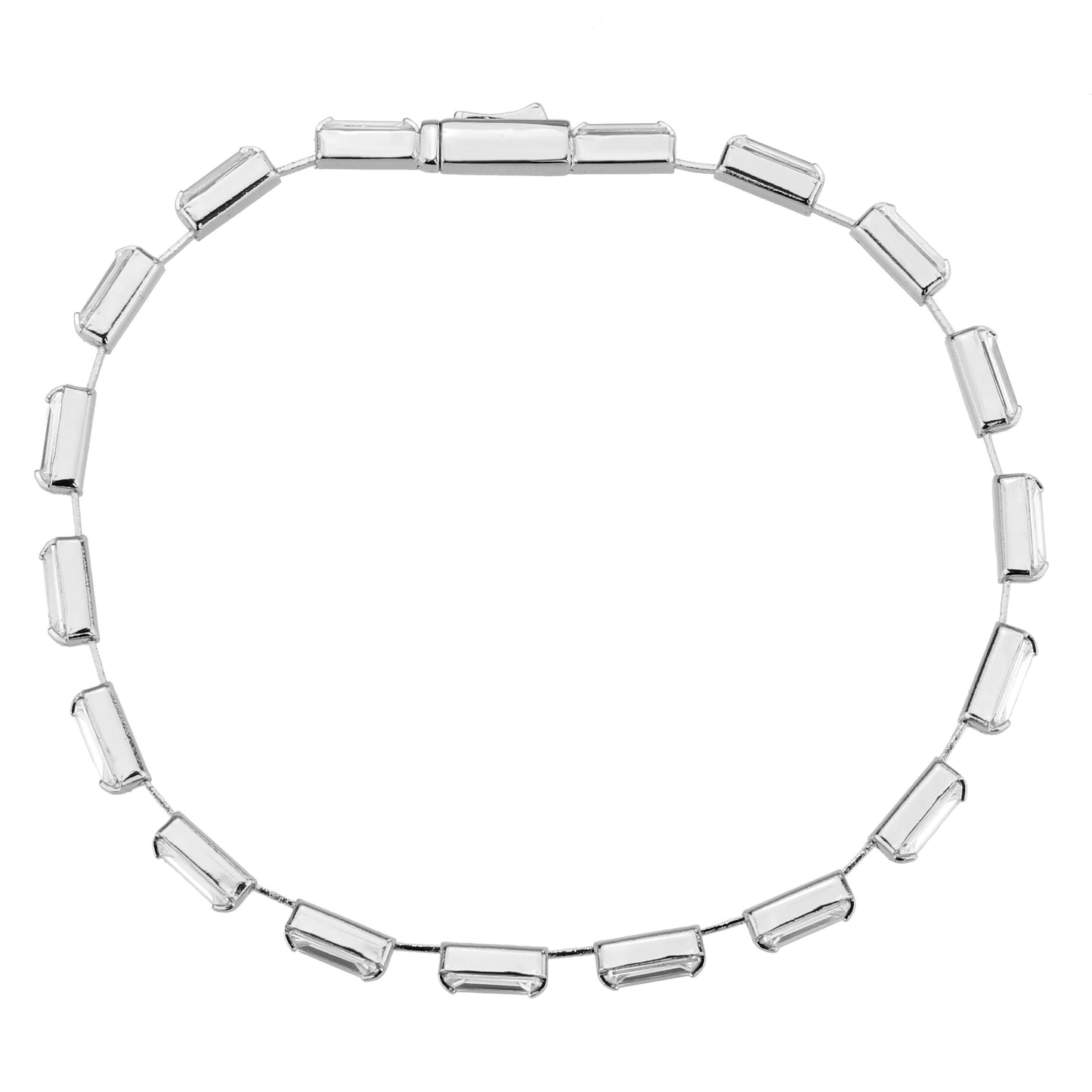 MA3W1712 - Rhodium Brass Bracelet with AAA Grade CZ in Clear