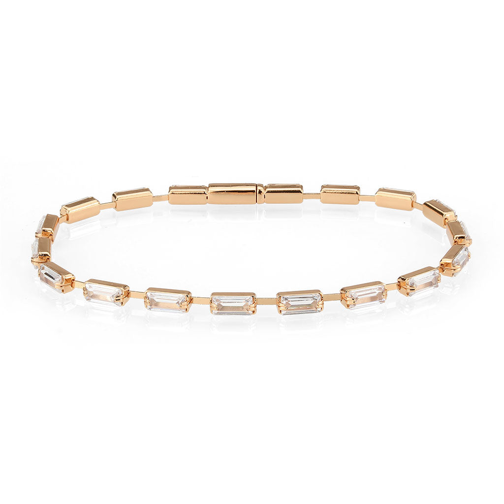 MA3W1714 - Rose Gold Brass Bracelet with AAA Grade CZ in Clear