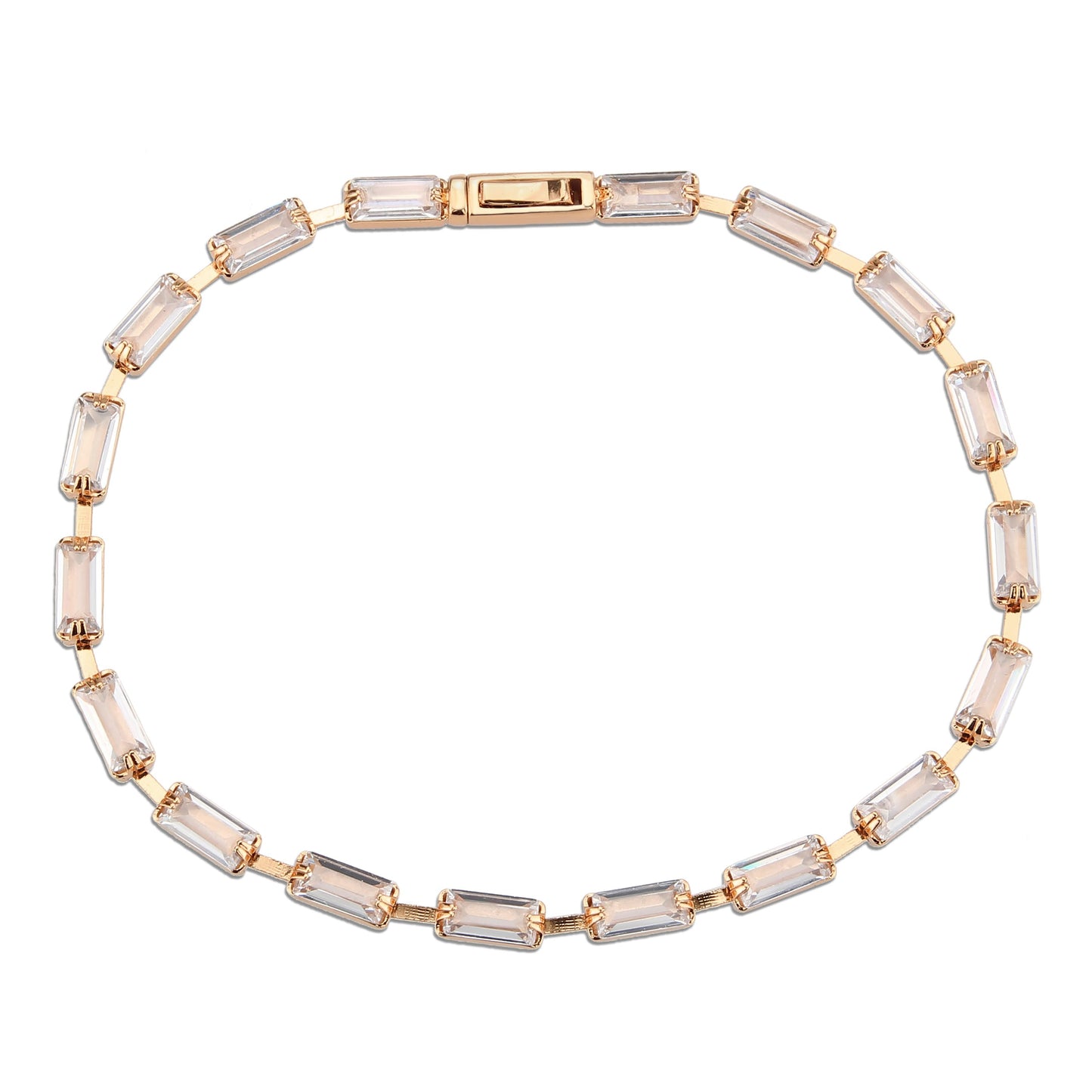 MA3W1714 - Rose Gold Brass Bracelet with AAA Grade CZ in Clear