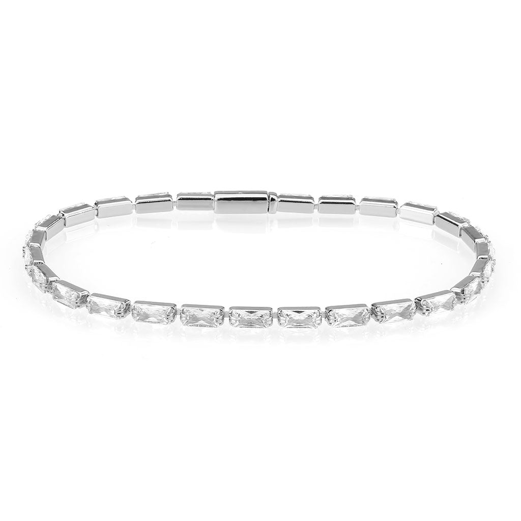 MA3W1715 - Rhodium Brass Bracelet with AAA Grade CZ in Clear