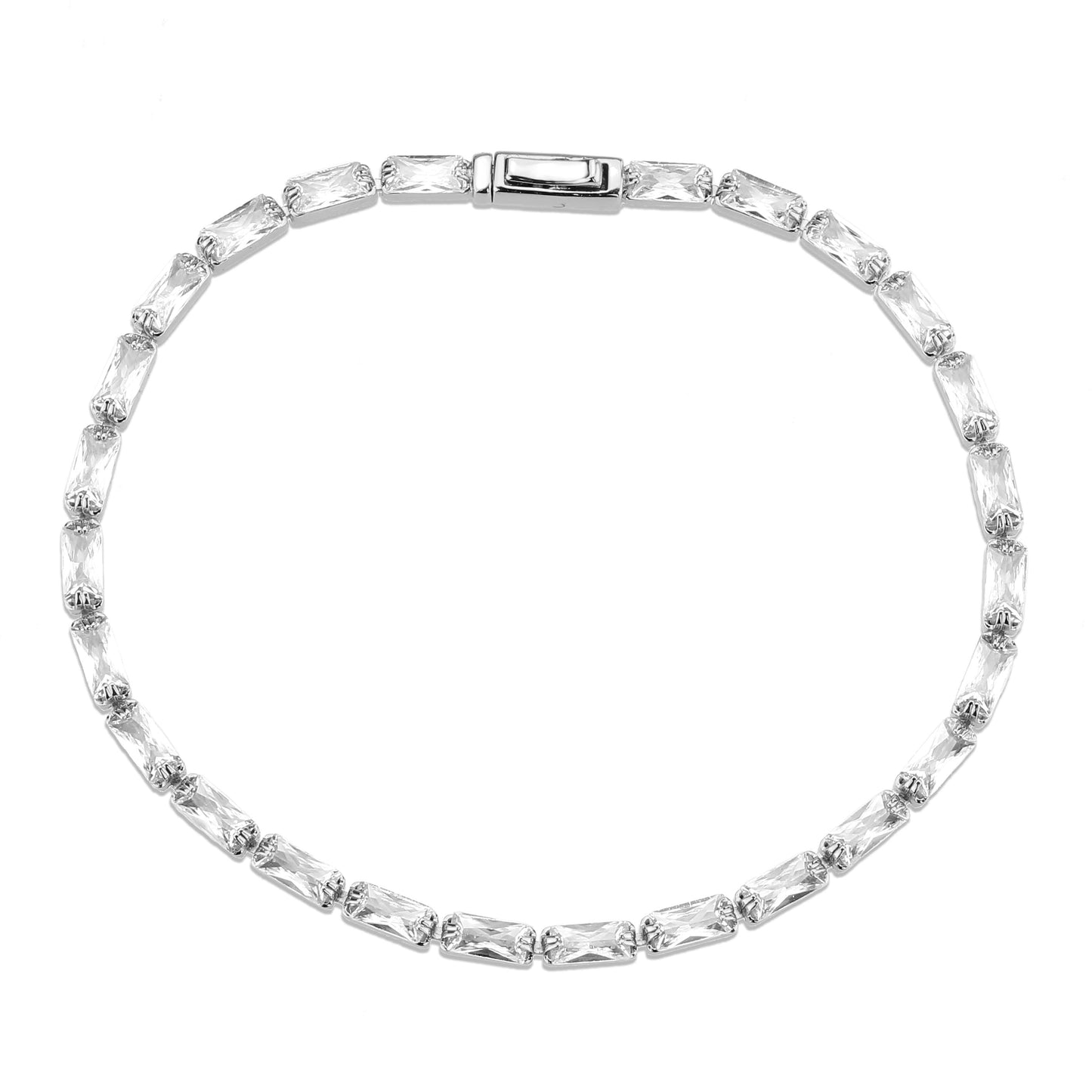 MA3W1715 - Rhodium Brass Bracelet with AAA Grade CZ in Clear