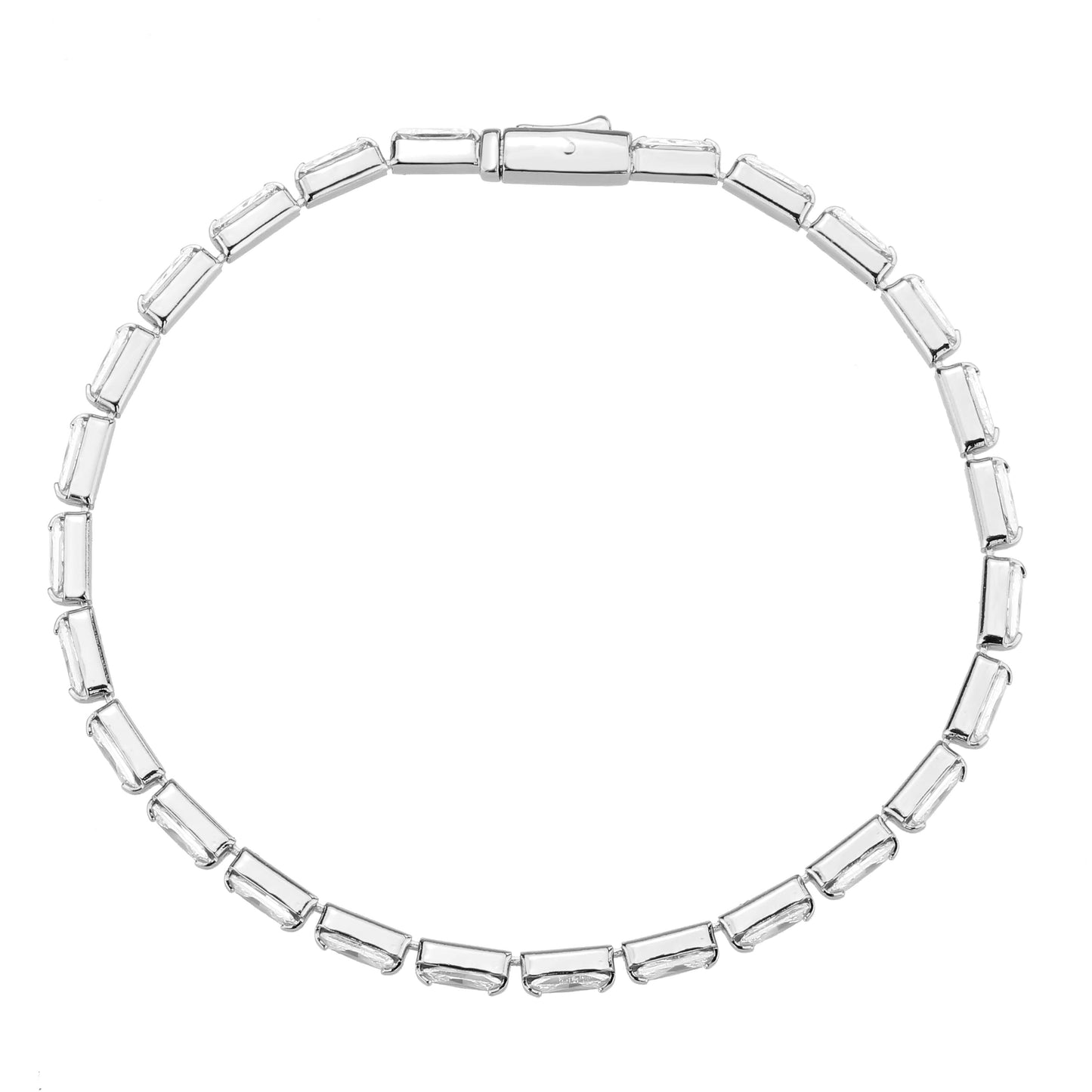 MA3W1715 - Rhodium Brass Bracelet with AAA Grade CZ in Clear