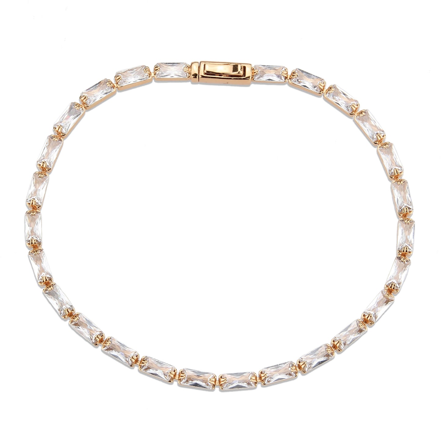 MA3W1717 - Rose Gold Brass Bracelet with AAA Grade CZ in Clear