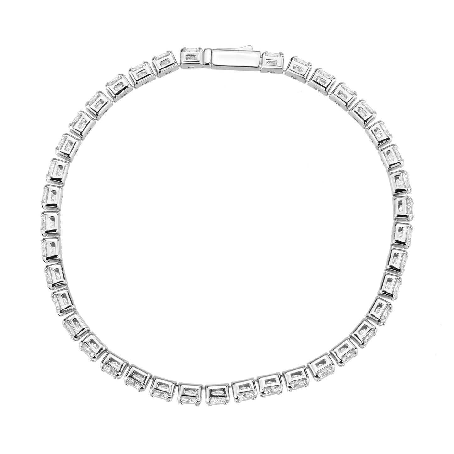 MA3W1718 - Rhodium Brass Bracelet with AAA Grade CZ in Clear