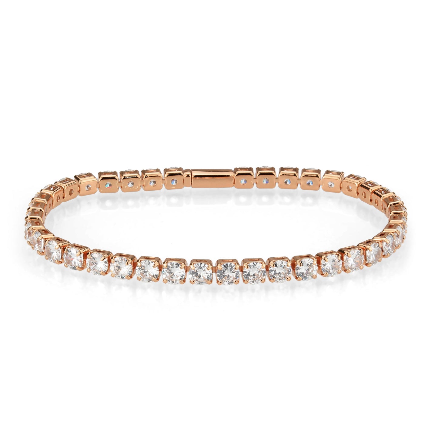 MA3W1720 - Rose Gold Brass Bracelet with AAA Grade CZ in Clear