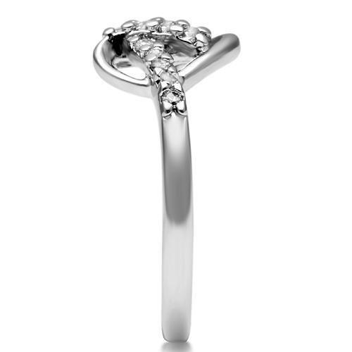 MA3W190 - Rhodium Brass Ring with AAA Grade CZ in Clear