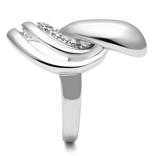 MA3W237 - Rhodium Brass Ring with AAA Grade CZ in Clear