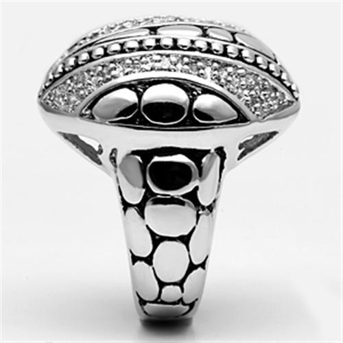 MA3W244 - Rhodium Brass Ring with AAA Grade CZ in Clear