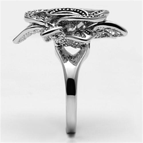 MA3W261 - Rhodium Brass Ring with AAA Grade CZ in Clear