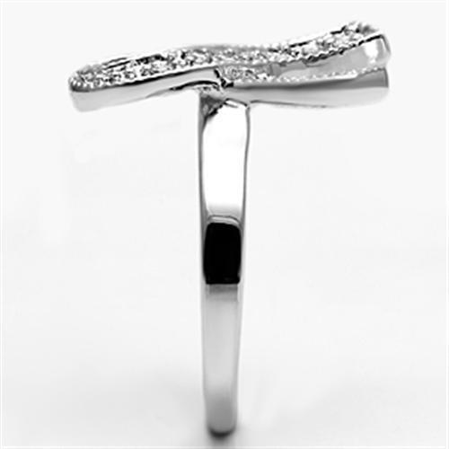 MA3W263 - Rhodium Brass Ring with AAA Grade CZ in Clear