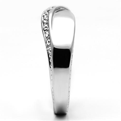 MA3W264 - Rhodium Brass Ring with Top Grade Crystal in Clear
