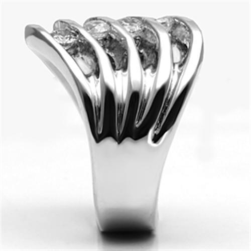 MA3W265 - Rhodium Brass Ring with AAA Grade CZ in Clear