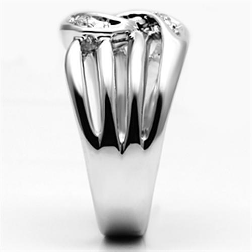MA3W272 - Rhodium Brass Ring with AAA Grade CZ in Clear