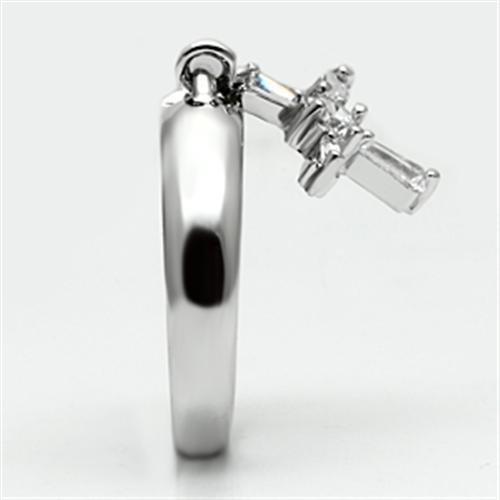 MA3W283 - Rhodium Brass Ring with AAA Grade CZ in Clear