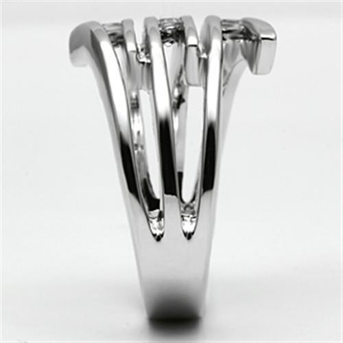 MA3W285 - Rhodium Brass Ring with AAA Grade CZ in Clear