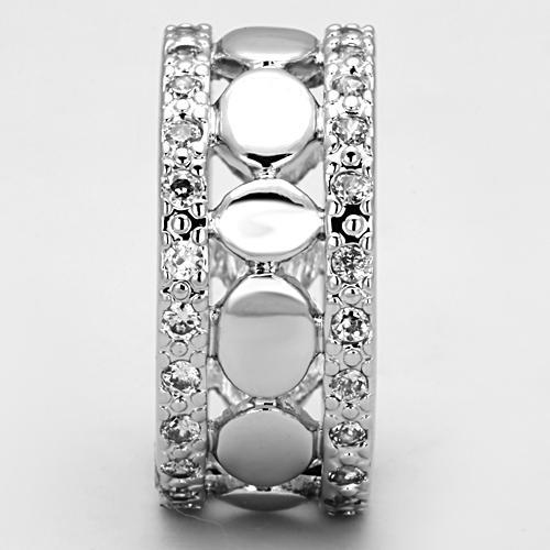 MA3w319 - Rhodium Brass Ring with AAA Grade CZ in Clear